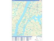 New York Wall Map Basic Style 2022